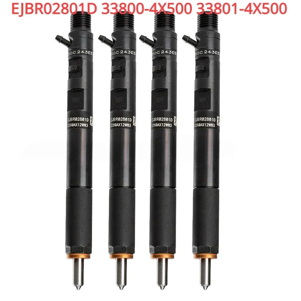 4PCS EJBR02801D 33800-4X500 New Diesel Fuel Injector For Hyundai Terracan KIA Carnival / Sedona 2.9L CRDI (With Code)