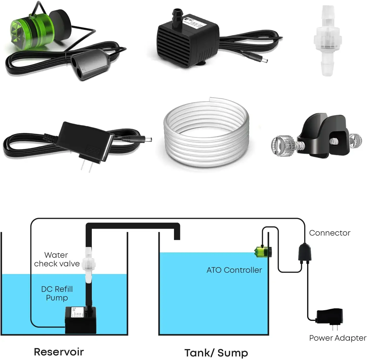 Aquarium Optical Sensor ATO Water Refill System Auto Top Off Water Pump for Both Reef and Fresh Tanks