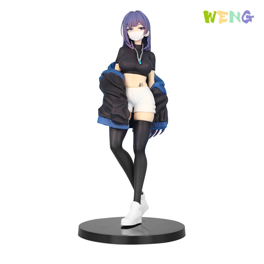 

25cm Masked Girl Figure Sports Girl Action Figurine Pvc Statue Model Room Desk Doll Collection Ornament Decoration DIY Toys Gift