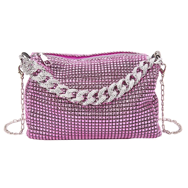 Elegante borsa da sera glitterata borsa con strass borsa sotto le ascelle borsa a tracolla per festa di compleanno fidanzata figlia