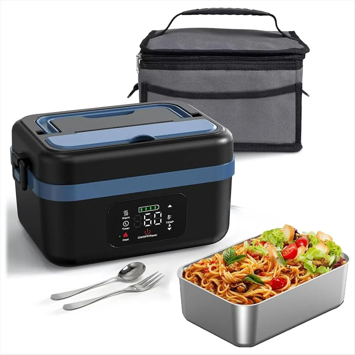 [DT76] Caixa Térmica Elétrica Sem Fio de 1L para Adultos, 16000mAh, Recarregável, Aquecedor de Alimentos para Escritório, Carro, Ao Ar Livre, Plugue UK