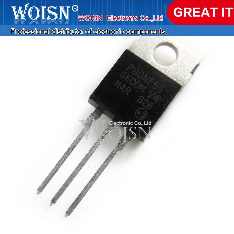 10PCS STP80NF55 P80NF55 TO-220