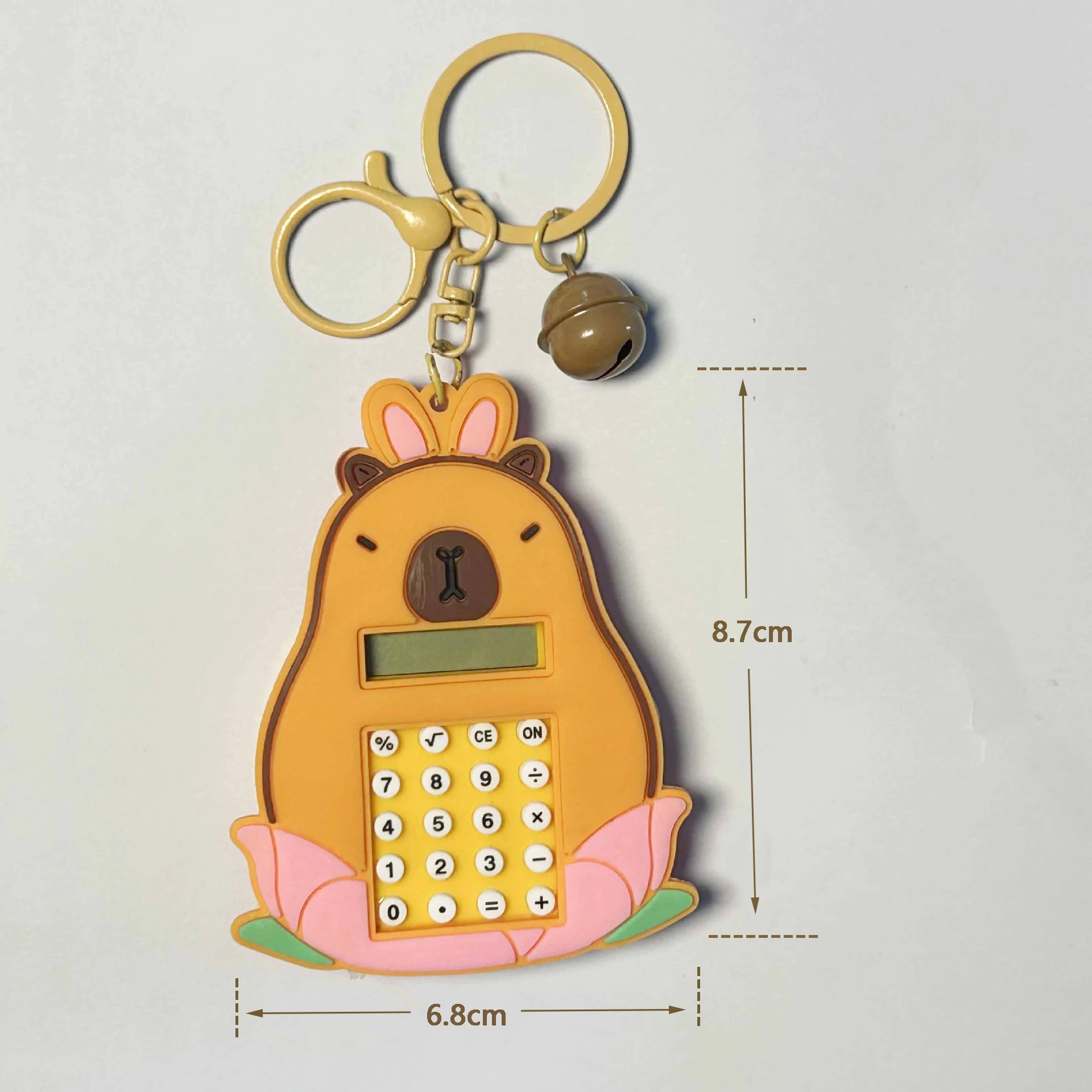 Mini calculator keychain portable creative cute keychain 8-digit display pocket computer cartoon student gift pendant