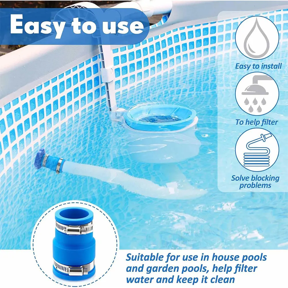 Pool-Vakuumschlauch-Adapter-Set, kompatibel mit Intex Adapter B Pool-Schlauch-Adapter-Set mit Klemmen für oberirdische Pools