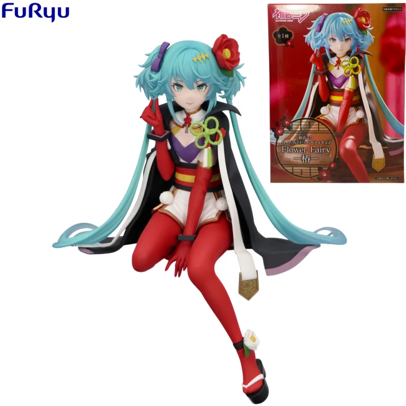 フリュー初音ミク花の妖精カメリアシリーズ-15-センチメートルアニメフィギュアモデル飾り座り姿勢フィギュア模型玩具