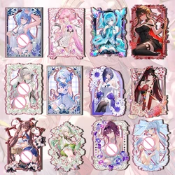 Dea storia Peach Cut-out metal card Hatsune Miku Yor Forger Ganyu Kafka Yae Miko Fu Xuan boy Toy collection regali di compleanno