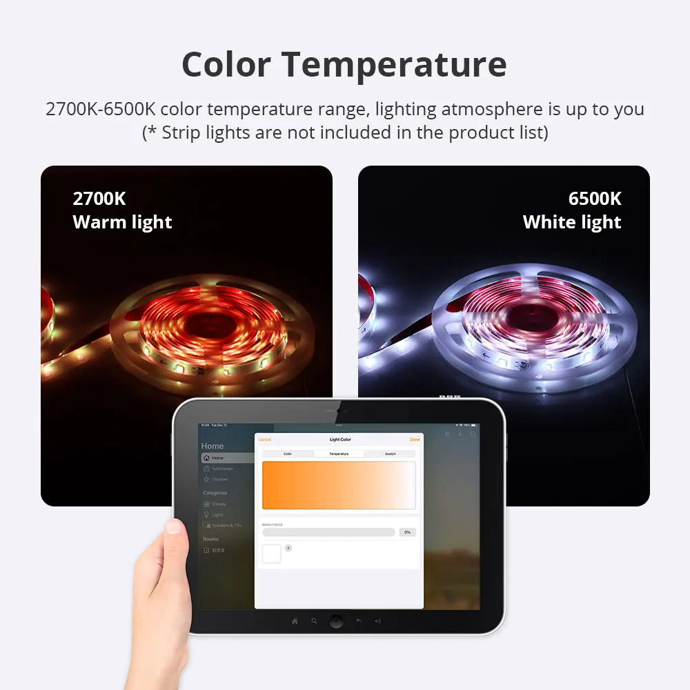 Imagem -06 - Zemismart-smart Led Controlador Driver Light Strip Matter Over Wifi cw ww Alexa Google Home App Controle Siri