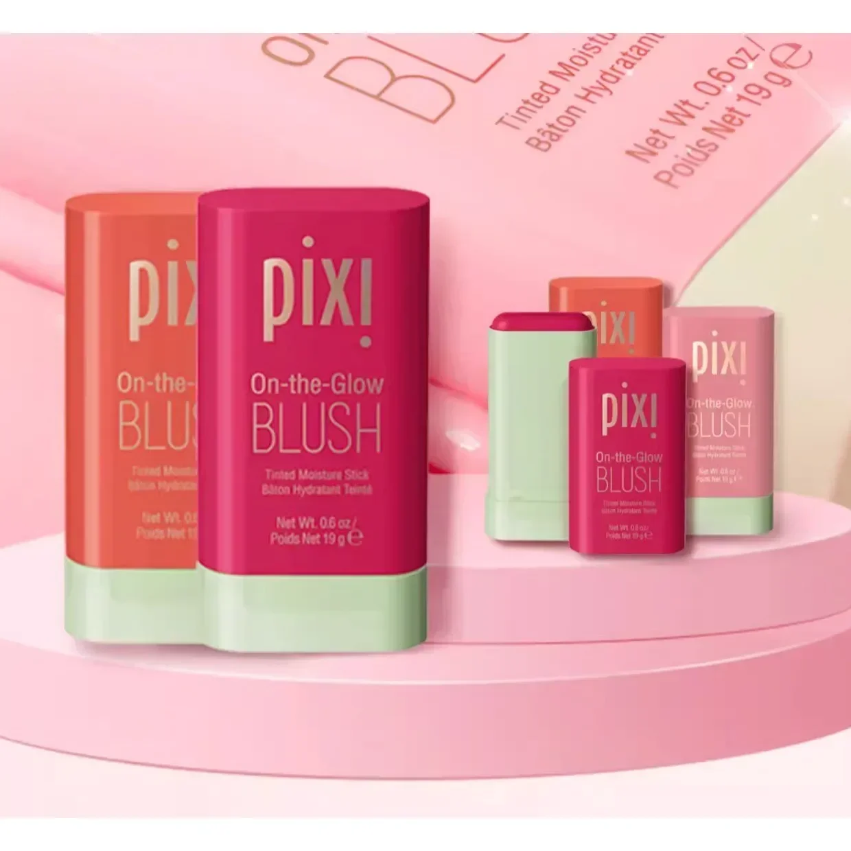 Pinceau de maquillage Pixi Blush Stick, joue, visage, rouge, fard à joues, crème, longue durée, documents élevés, pinceaux de maquillage imperméables