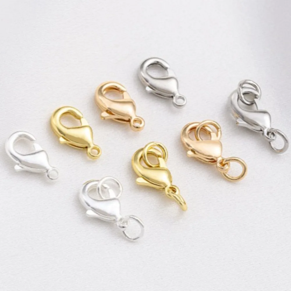 المشابك النحاسية 14K الذهب اللون الاكسسوارات جراد البحر مشبك سوار قلادة اتصال الربيع مشبك DIY بها بنفسك اليدوية والمجوهرات المواد
