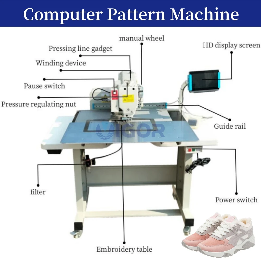 Automatic Pattern Sewing Machine Computerized Programmable Computer Pattern Sewing Machine Shoe Leather Industrial Sew Machine