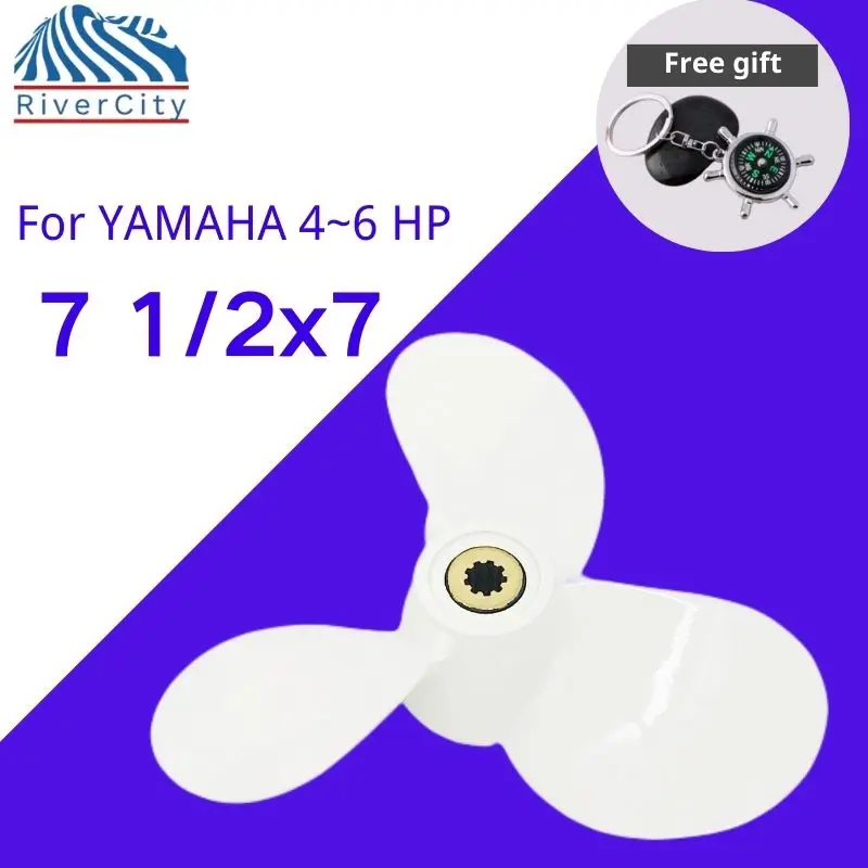 For Yamaha 4 5 f4 f5 f6 Outboard Propeller 7 1/2x7 Boat Motor Aluminum Alloy Screw Ship Marine Engine 3 Blade 9 Spline