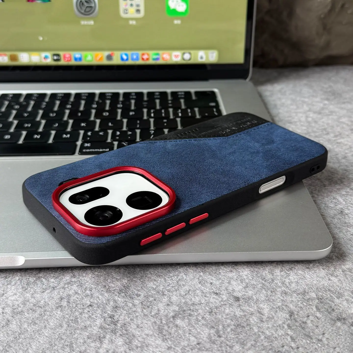 Funda para OPPO Find X9 Pro x9, Funda de cuero PU con textura de mezclilla Retro para Oppo find X 9 Pro, Funda con botones metálicos a prueba de golpes