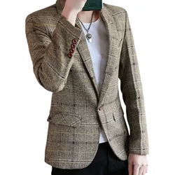 Outdoor Men Sports Gentleman Blazer Opade Moda Para Hombre Versión Coreana Boutique Delgada Negocios Ocio Cuatro Estaciones,