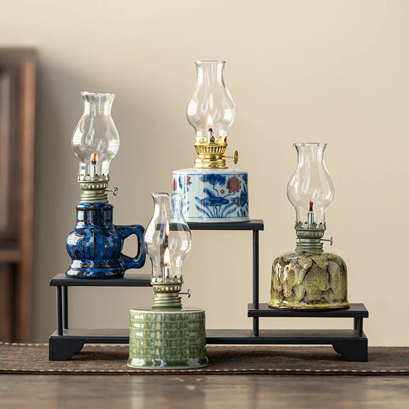 

Candle Holder Ceramic Butter Lamp Camping Home Furnishings Buddha Tea Room Decorative Ornament