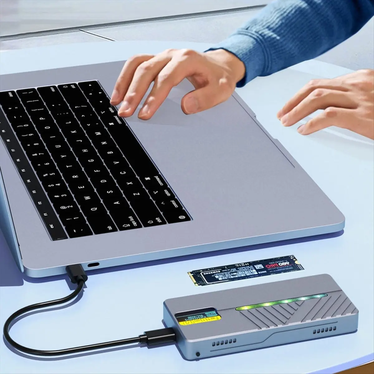 【x10a】10gbps-rgb-ssd-m2-nvme-ngff-enclosure-with-display-screen-m-b-m-key-m2-external-hd-case-4tb-type-c-ard-drive-enclosure
