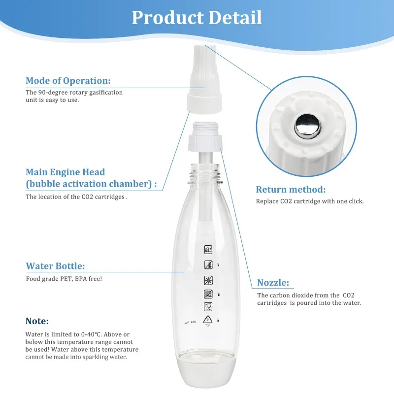 家庭用ソーダメーカー：自家製炭酸飲料用の炭酸水マシン、コーラやその他の冷たい自家製ソーダを作るのに最適 8g CO2