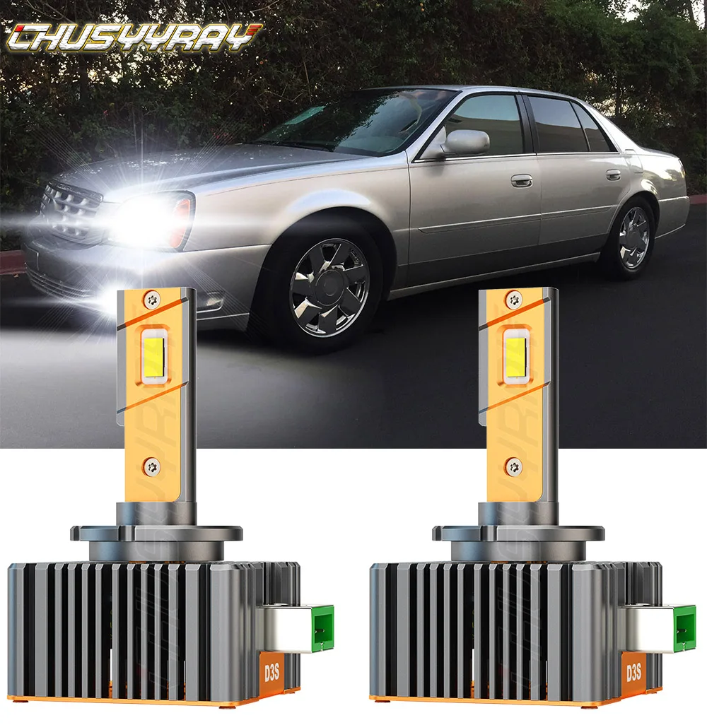 

CHUSYYRAY Car Lights Compatible For Cadillac 2013-2018 - 2X D3S Front HID Xenon Headlight Bulb High Low Beam Car Accessory