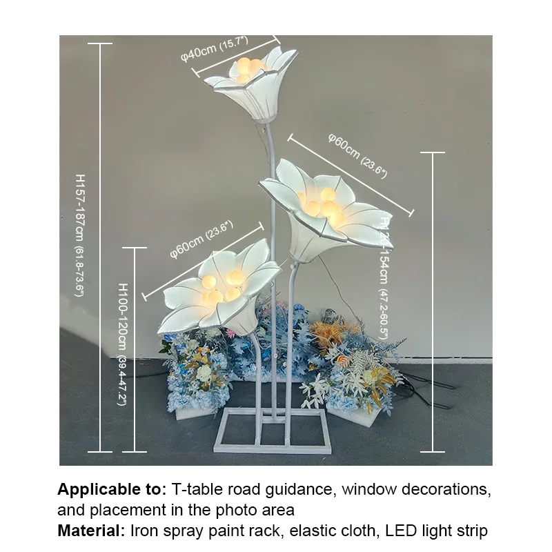 KERWIN Moderne Morning Glory Wedding Lights Feestelijke sfeer LED-licht voor feestpodium Road Lead Achtergronddecoratie