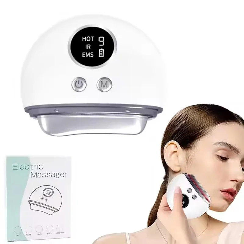 9-speed EMS Massage Board Meridian Unblocker Lymphatic Relaxation Muscle Face Neck and Leg Massage Hot Compress Scraping Machine