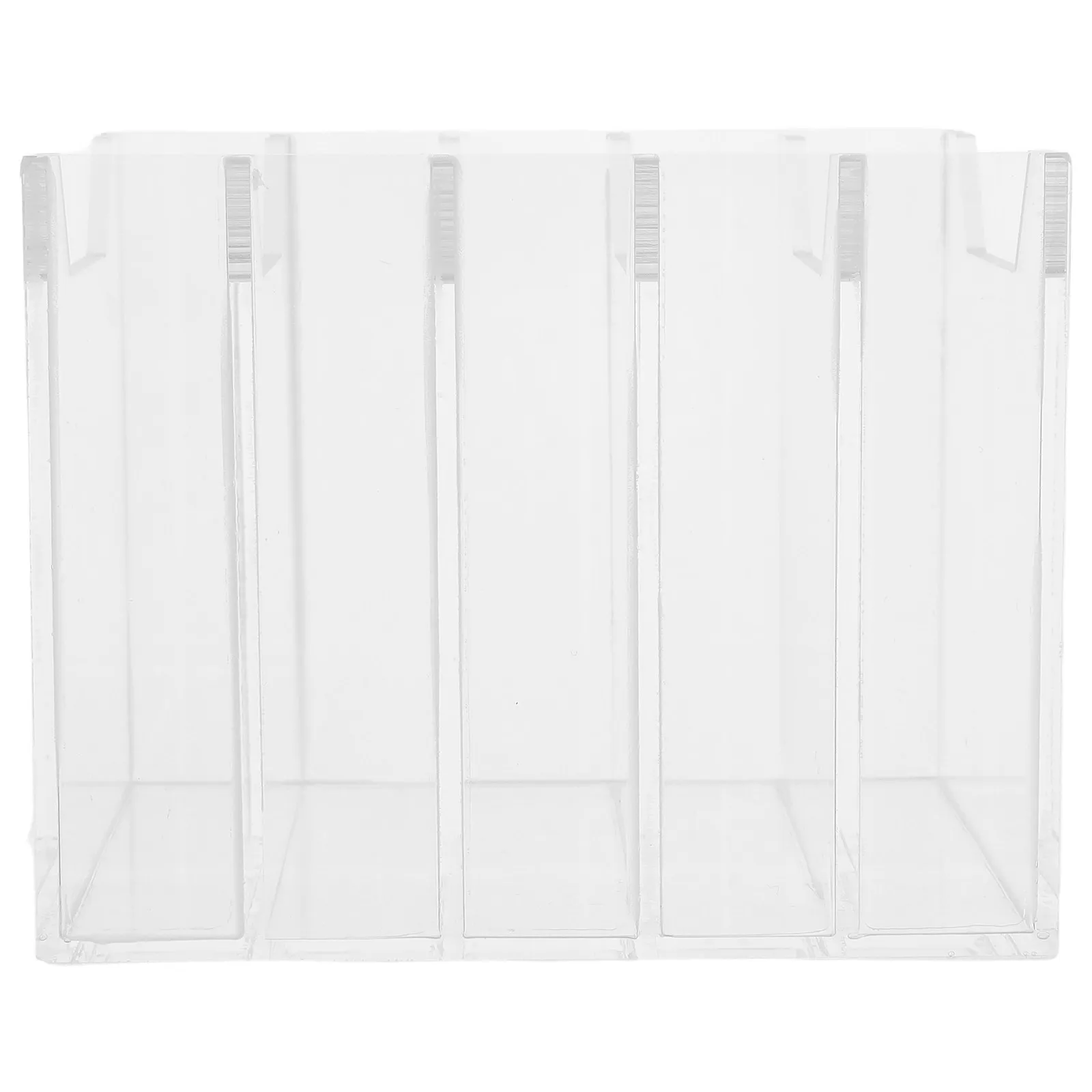 5-Compartment Thickened Transparent Acrylic Cell Phone Storage Box Desktop Organizer for Office Meeting Room Conference Desk