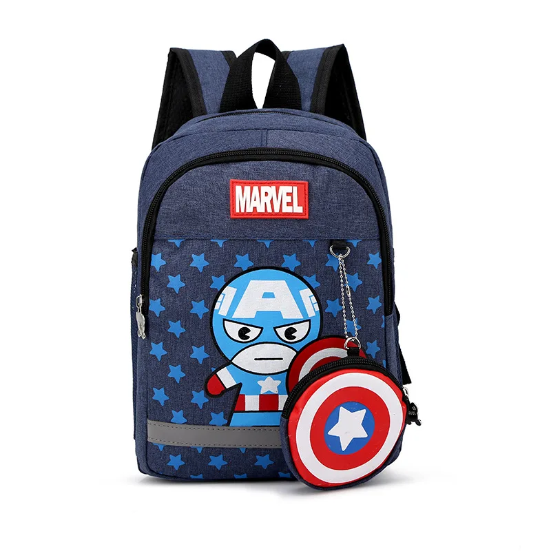 Genuine Disney New Kindergarten Bag For Boys Age 2-8 Spider Man Captain America Student Shoulder Orthopedic Backpack Mochilas