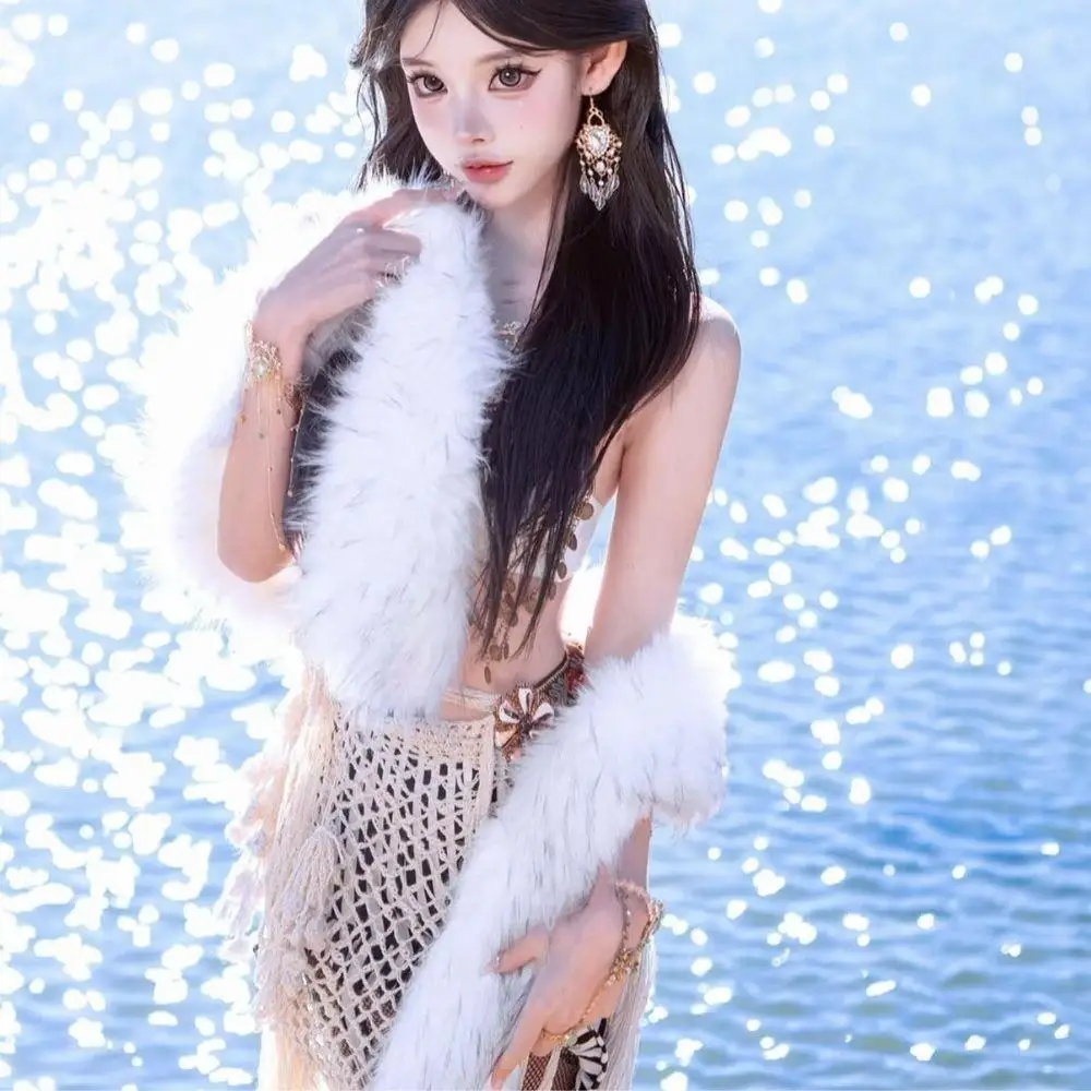 

Fashion Long Faux Fox Fur Scarf Wrap Faux Fox Fur Collar For Women Winter Warm Shawl Fluffy Scarves Elegant Winter Accessories