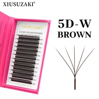 XIUSUZAKI Brown 5D W pestañas en forma de floración automática W extensiones de pestañas suaves prefabricadas volumen Fans pestañas individuales