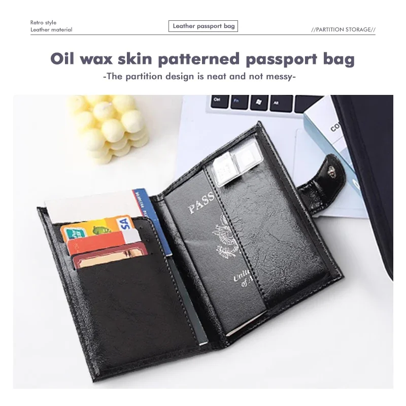 Car Logo Passport Protective Pouch Oil Wax Business Card Holder For BMW 1 2 3 5 7 Series X1 X2 X3 X4 X5 X6 G20 G30 G11 G12