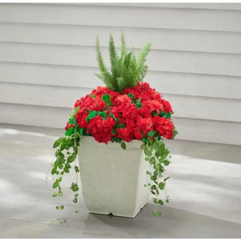 

Plant Pots with Drainage Hole. Weather and crack resistant for prolonged use. UV coated finish helps diminish fading