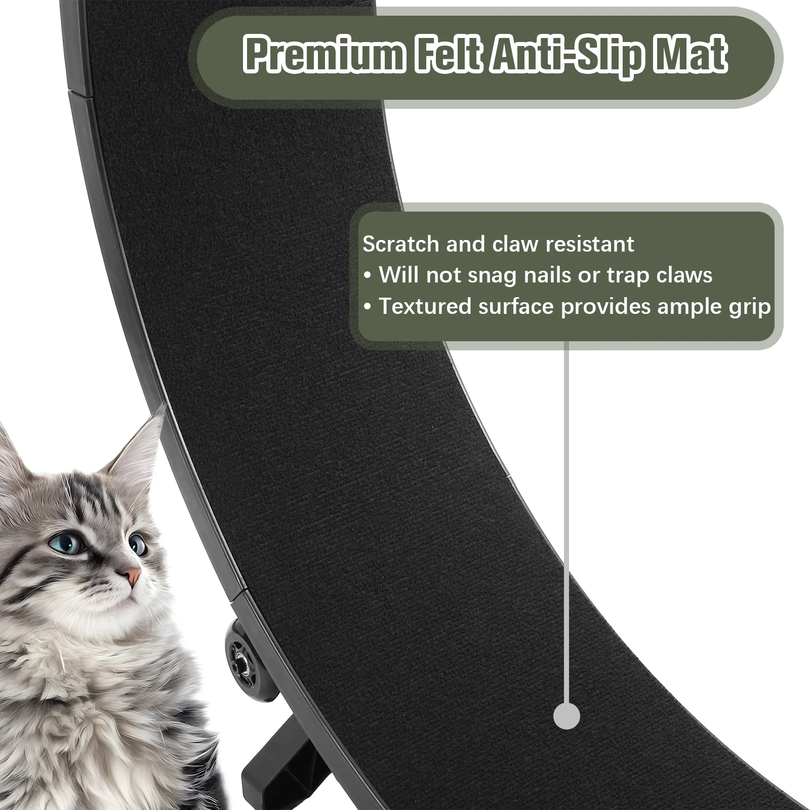 

Беговое колесо для кошек диаметром 48 дюймов с черными противоскользящими накладками, выдерживающее до 25 фунтов, для прогулок/тренировок