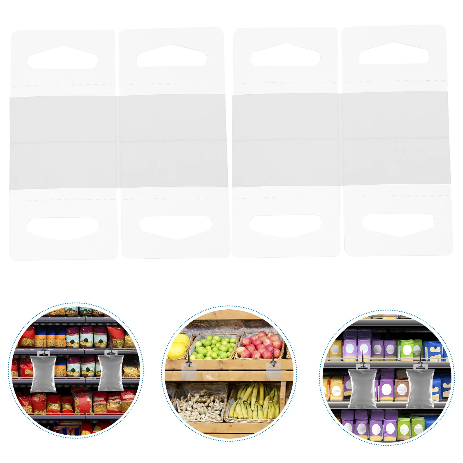 

200Pcs Clear Adhesive Hanging Tabs Retail Display Tags Sticky Product Tabs for Store Showcase Retail Display Tab