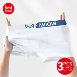 MiiOW Combed Cotton Men's Panties Set Softness Breathable Man Underwear 7A Antibacterial Male Underpants Mens Boxershorts Briefs