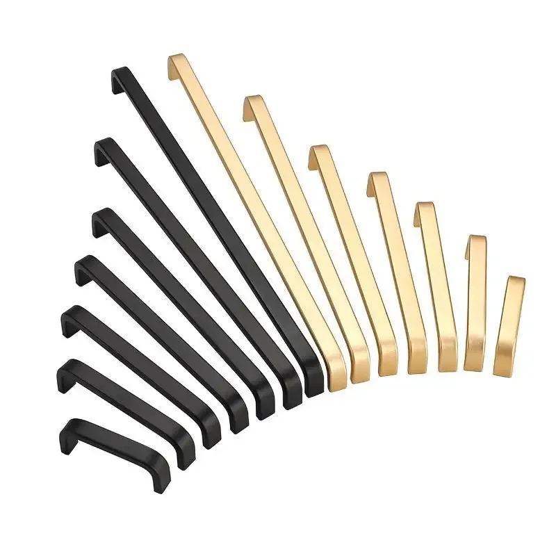 الحديثة الحد الأدنى تسحب خزانة تسريحات الذهب الأسود الفضة خزانة مقابض الأبواب خزانة مقابض أدراج أثاث المطبخ Hardw