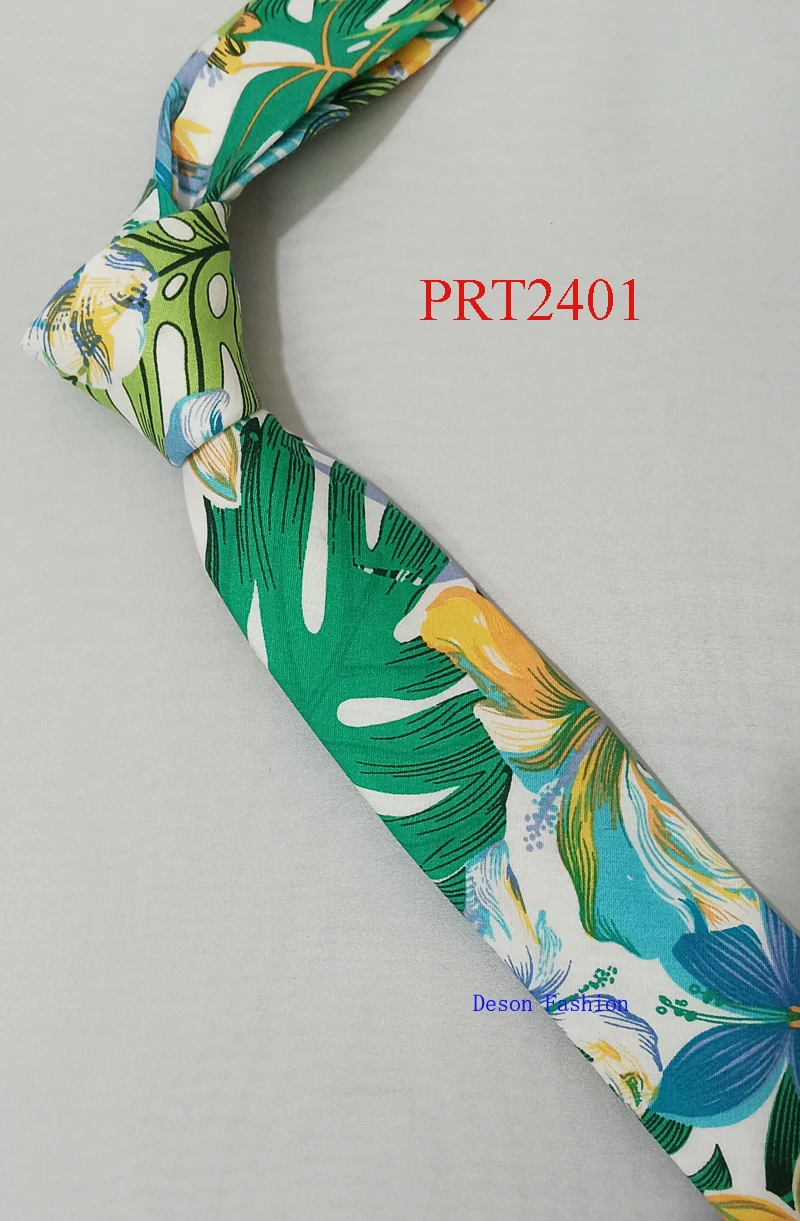 2024 Men Floral Ties Skinny Gravatas Slim Corbatas Vestidos Wedding Cotton Printed Groom Neck Tie Cravat Necktie