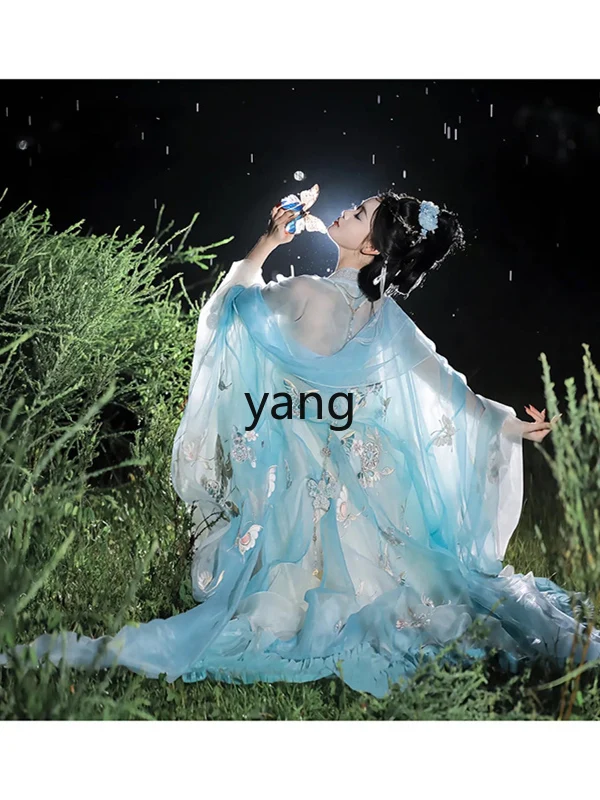 LMM super fairy elegant big sleeve shirt embroidery set ancient clothing a complete set of summer