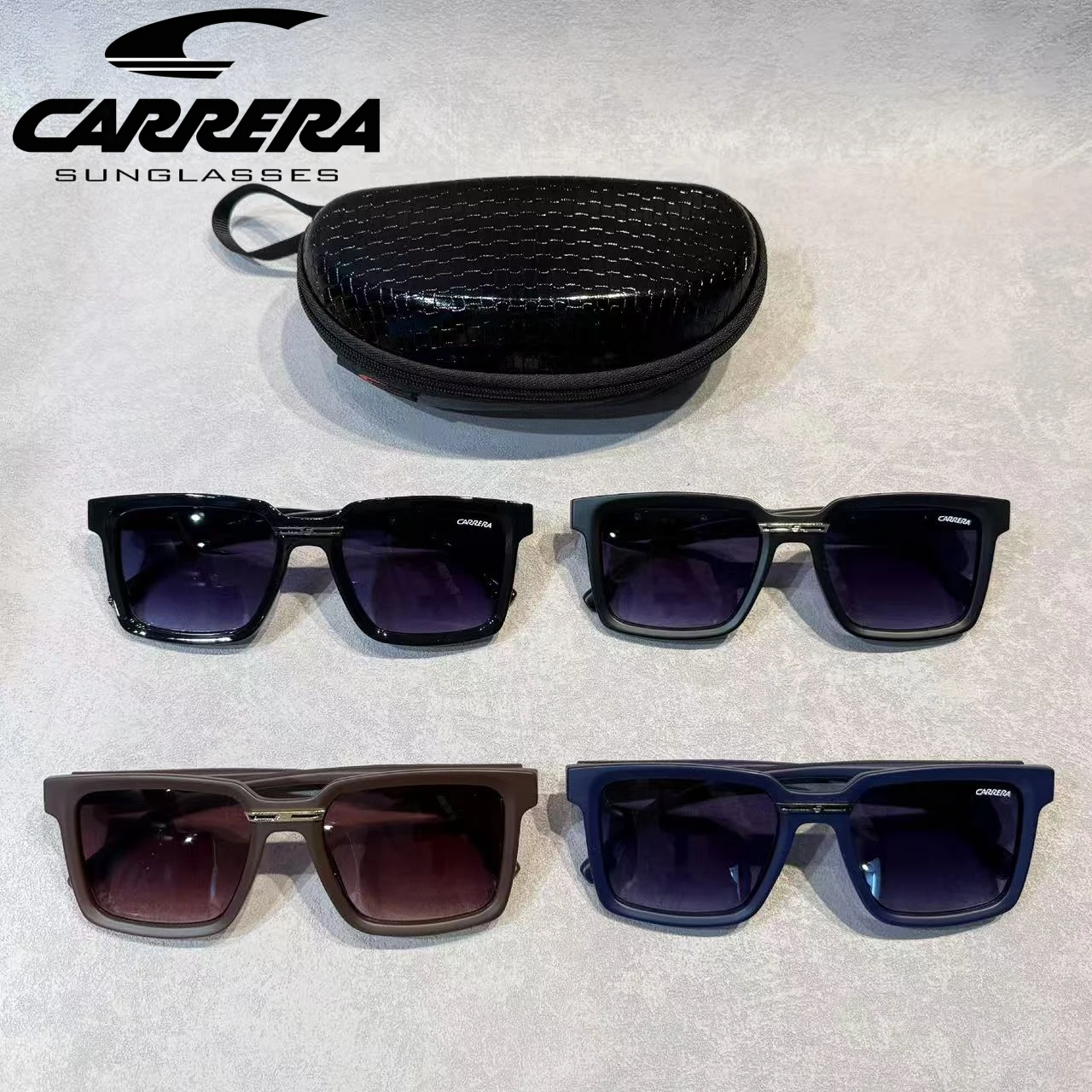 Carrera الرجال العلامة التجارية النظارات الشمسية خمر نظارات شمسية الرجال النساء كبيرة مربع كبير الحجم الملونة في الهواء الطلق الرياضة القيادة نظارات 8909