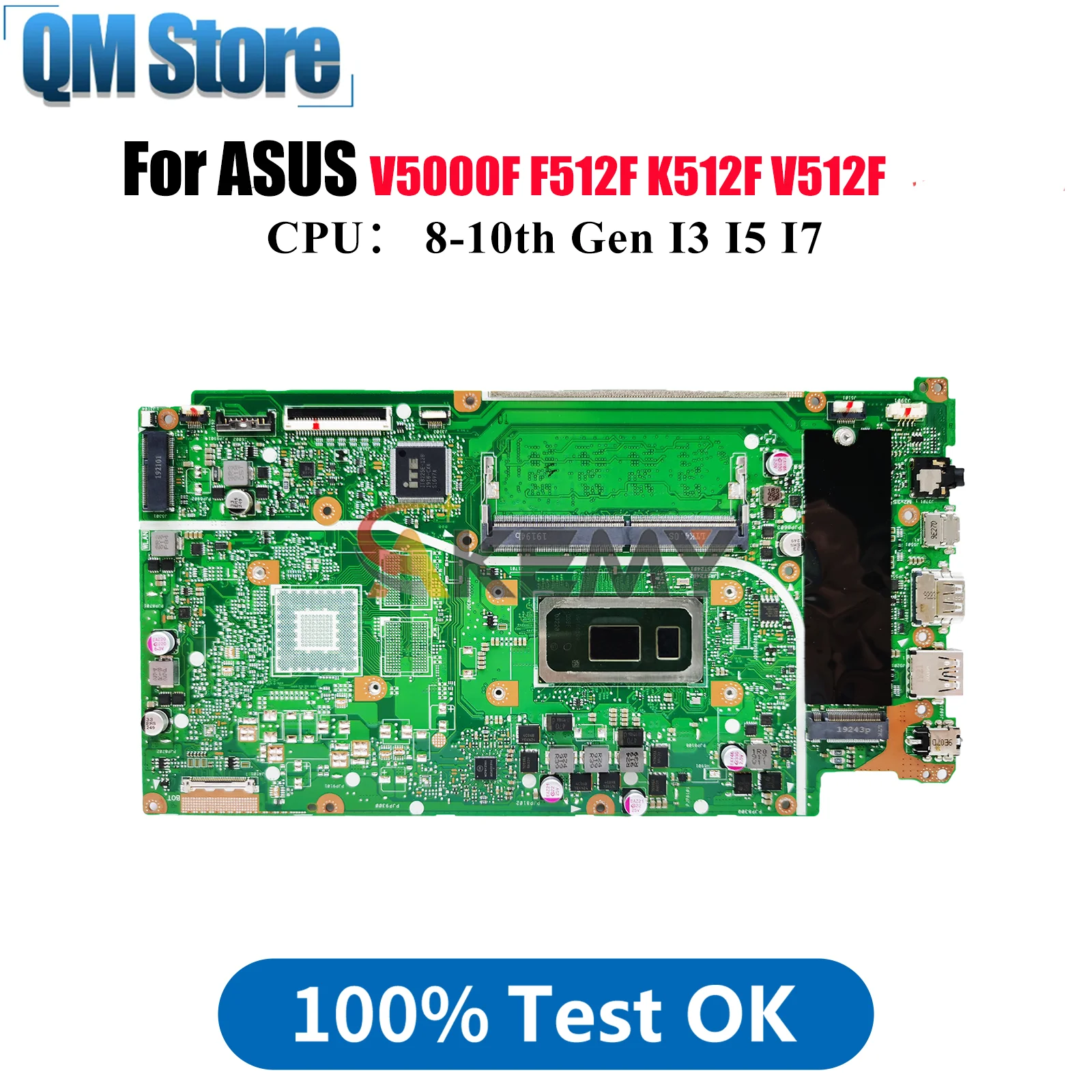 

X512FA Материнская плата для ноутбука ASUS X512FF X512F X512FJG X512FB X512FJ V5000F X512FLC K512F V512F F512F Материнская плата с процессором I3 I5 I7