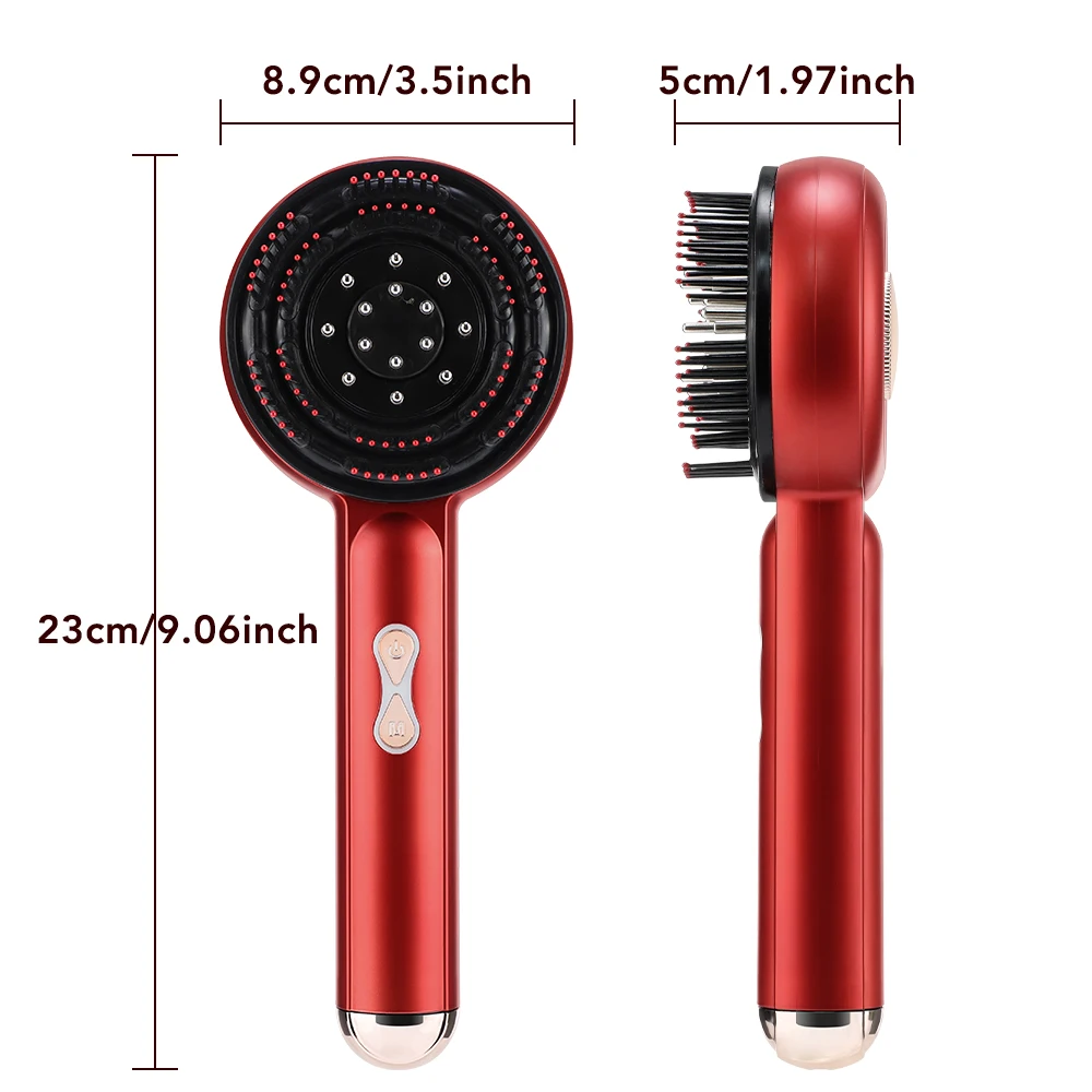 Elektrische Vibration Massage Kamm Rot Licht Kopfhaut Follikel Kamm Kopf Akupunktur Punkte Öl Massager Anti-haarausfall Gerät – Detail 31