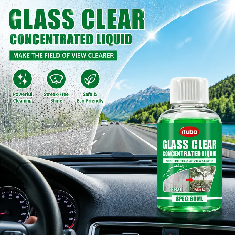IFUBO Windshield Cleaner 60ML Car Glass Cleaning Concentrate Streak Free Windscreen Washer Fluid Additive Clear Vision view 5