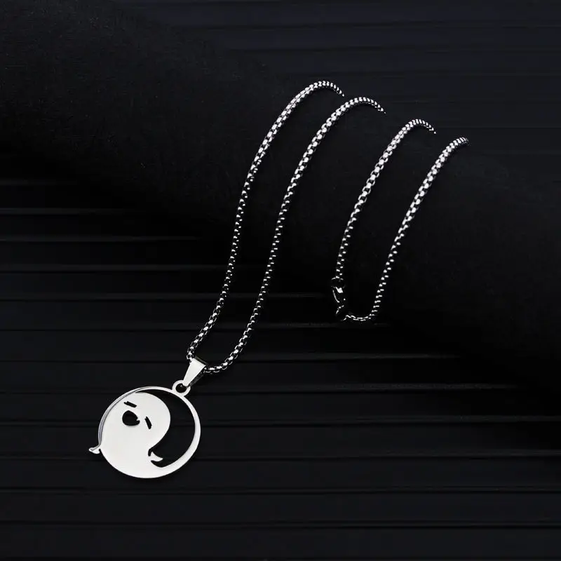 AnimeGenshin Impact Hu Tao Cosplay Titanium Steel Pendant Necklace Student Accessories Delicacy Individuality Decorate Ornaments