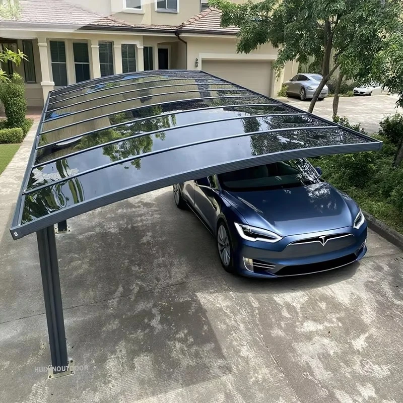 

NEW Style Polycarbonate Roof Outdoor Rainproof Sunshade Aluminum Frame Car Shelter Awning Arched Carport Canopy