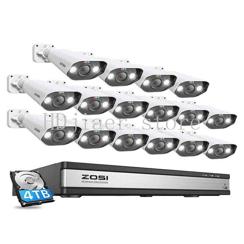 Zhoushi 8MP POE Full-Color Camera, Outdoor HD Remote Monitoring