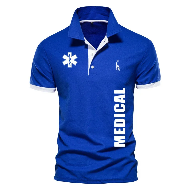 POLO shirt for men EMT Emergency ambulance print Casual European size short sleeve Classic golf shirt Summer men's clothing image 6