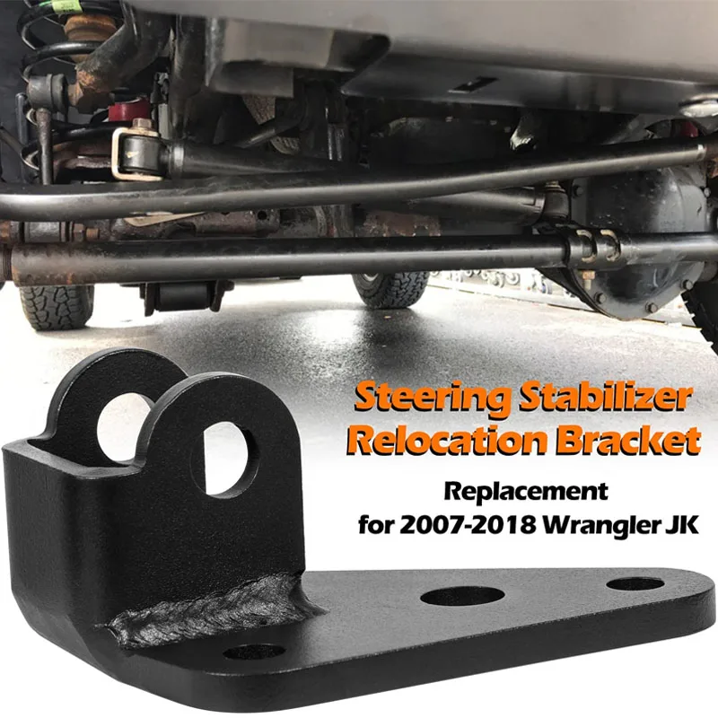 8007 Steering Stabilizer Relocation Bracket Replacement Parts Fit for 2007-2018 Wrangler JK JKU 14 PCS