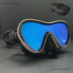 Outdoor Mirror Tempered Glass Snorkelling Mask UV Protection Diving Goggles for Swimming Pack In Black Zipper Box