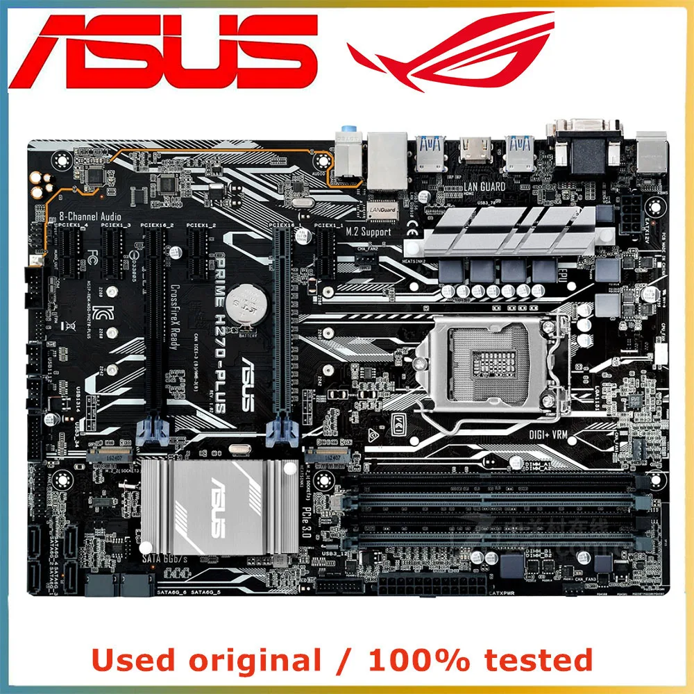 

For ASUS PRIME H270-PLUS Computer Motherboard LGA 1151 DDR4 64GB For Intel H270 Desktop Mainboard M.2 NVME PCI-E 3.0 X16