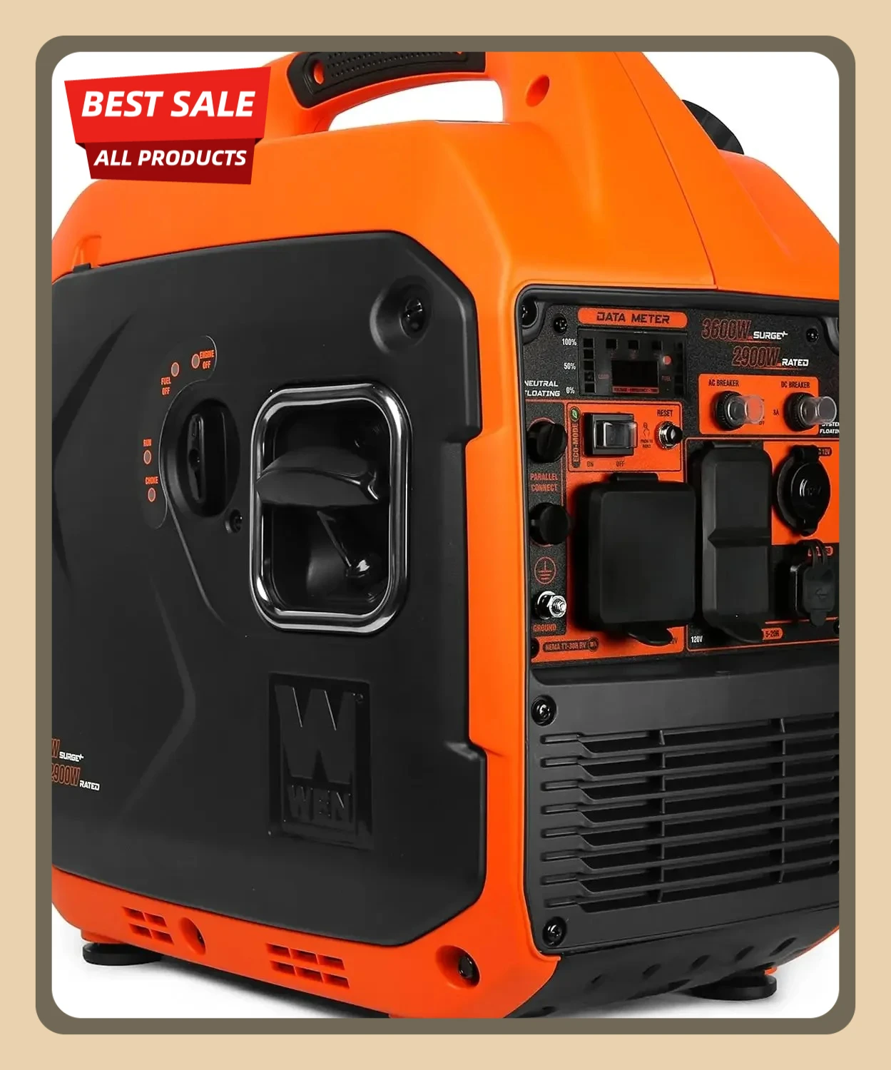 

[XMSJ-Limited Stock, Buy Now!]3600-Watt Portable Inverter Generator, RV-Ready, Quiet and Lightweight with Fuel Shut Off (56360i)