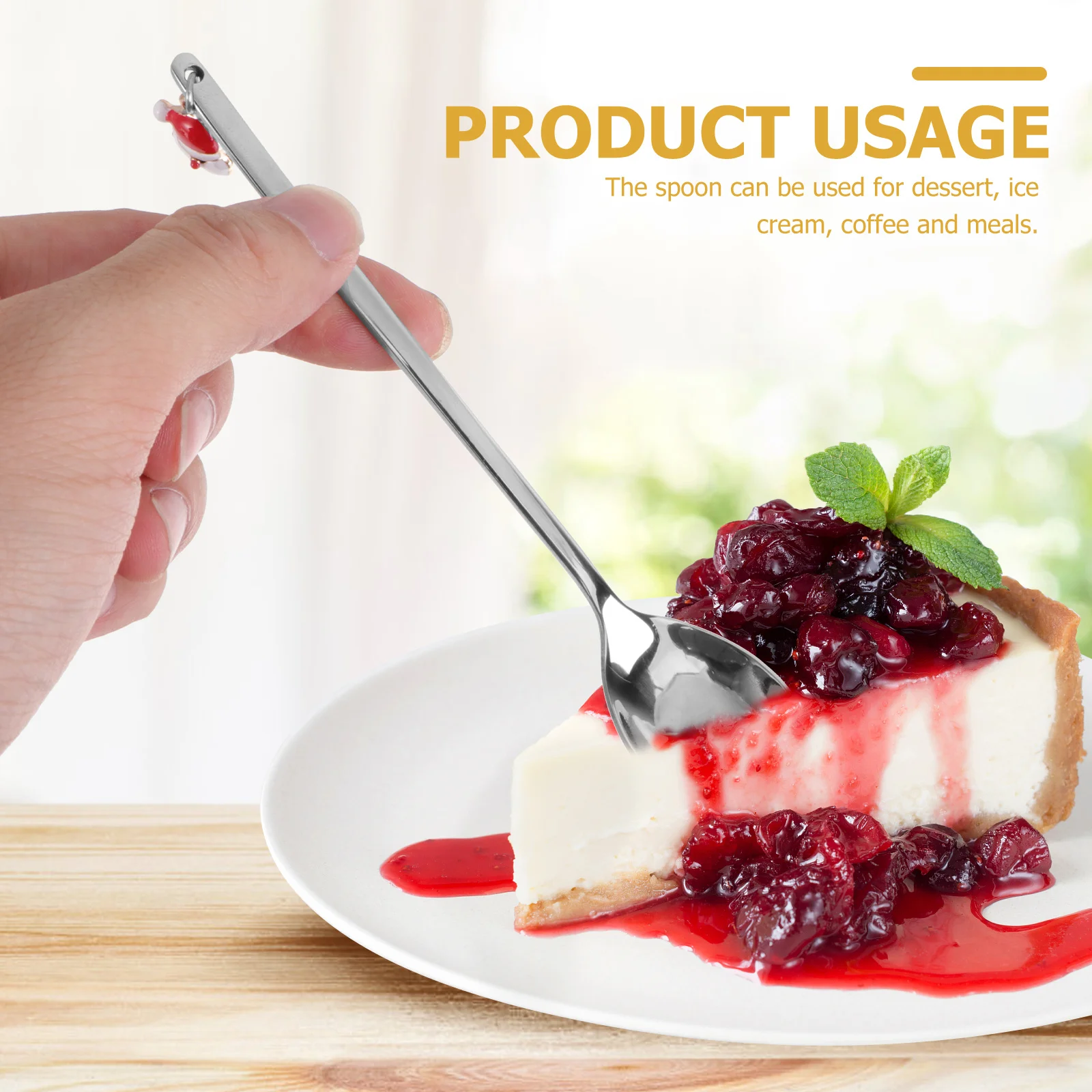 

4Pcs Christmas Tree Spoons Unique Crafted Tableware Set Functional Coffee Scoops for Daily Use Holiday Gift Idea Kitchen