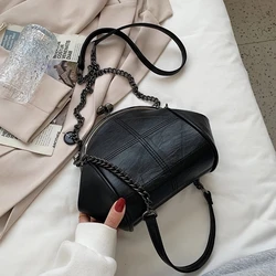 Vintage Shell Crossbody Messenger Bag Bags for Women 2023 Retro Small PU Leather  Lady Chain Brand Shoulder Bags Handbags Purse