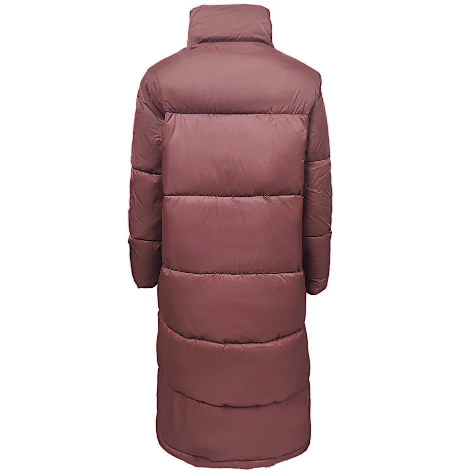 Winter Women's Long Cotton-Padded Jacket 2025 Outdoor Fashionable Zipper Solid Color Warm Coat for Ladies